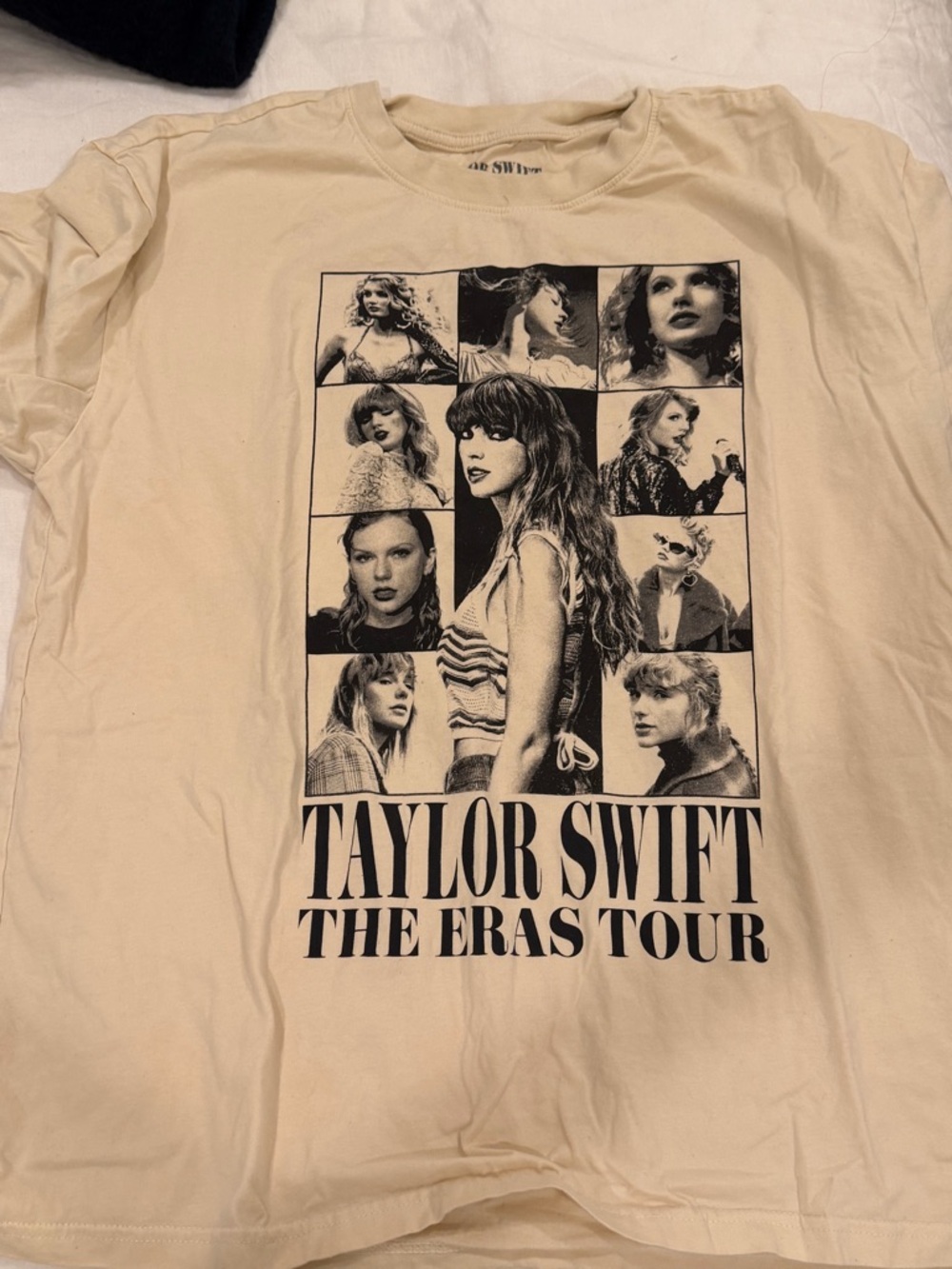 Taylor Swift Cream Graphic Tour Tee with Black Print